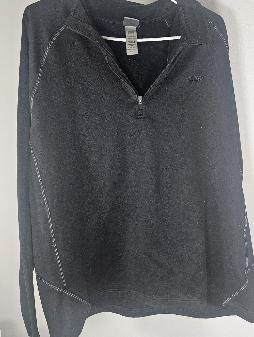 Champion Quarter Zip Shirt Mens xLarge Black Polyester Athletic